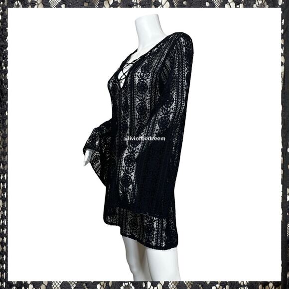 PilyQ Swimwear Midnight Ariana Lace Tunic XS/S $144 - Picture 8 of 16